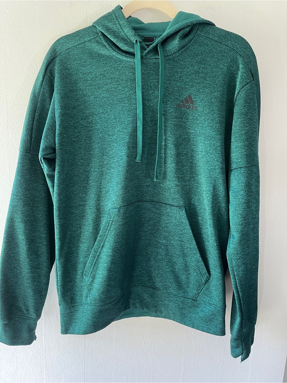 adidas Men’s Teal Heather Pullover Hoodie - Green
